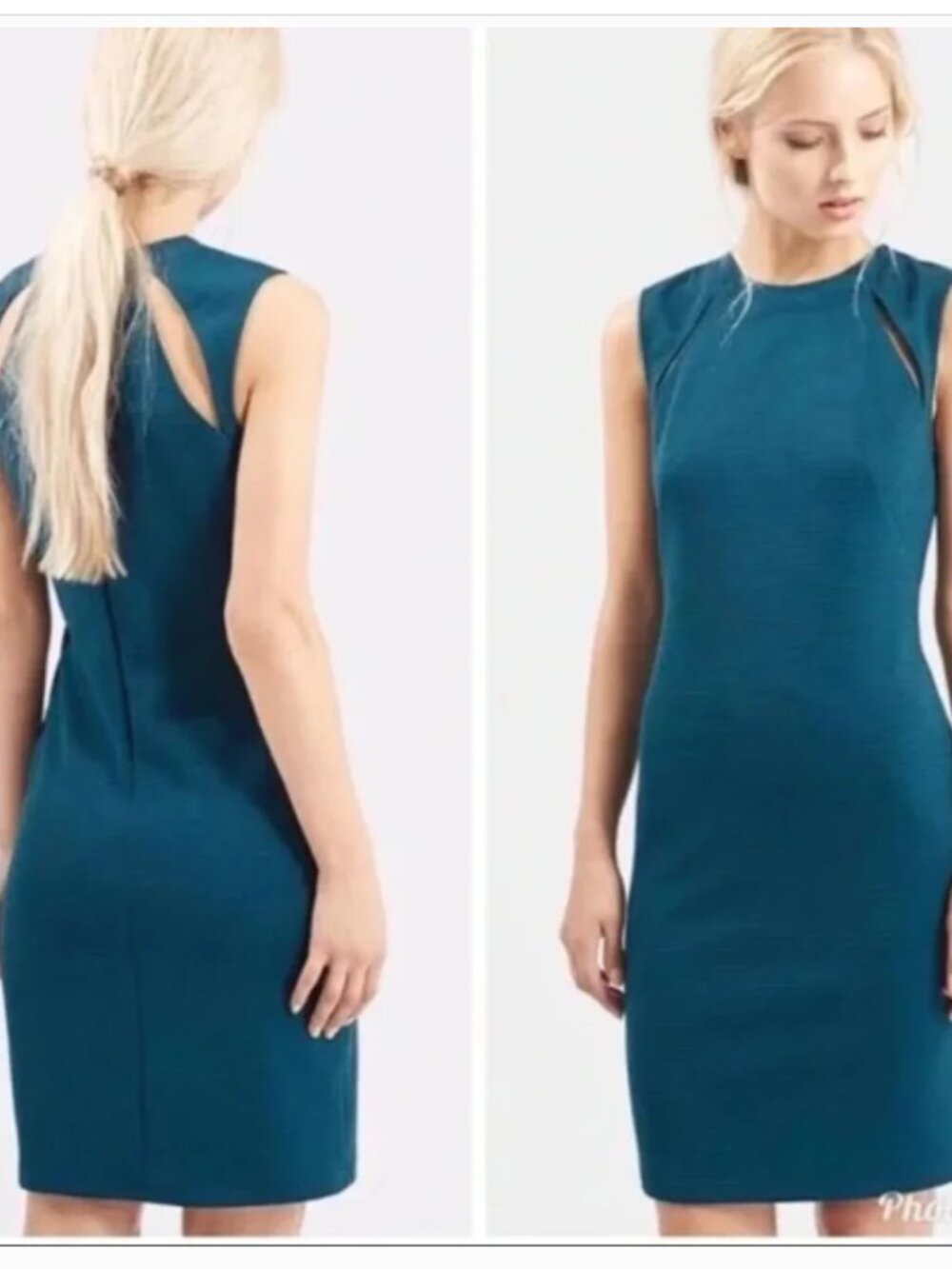 Topshop Teal Cutout Bodycon Mini Dress